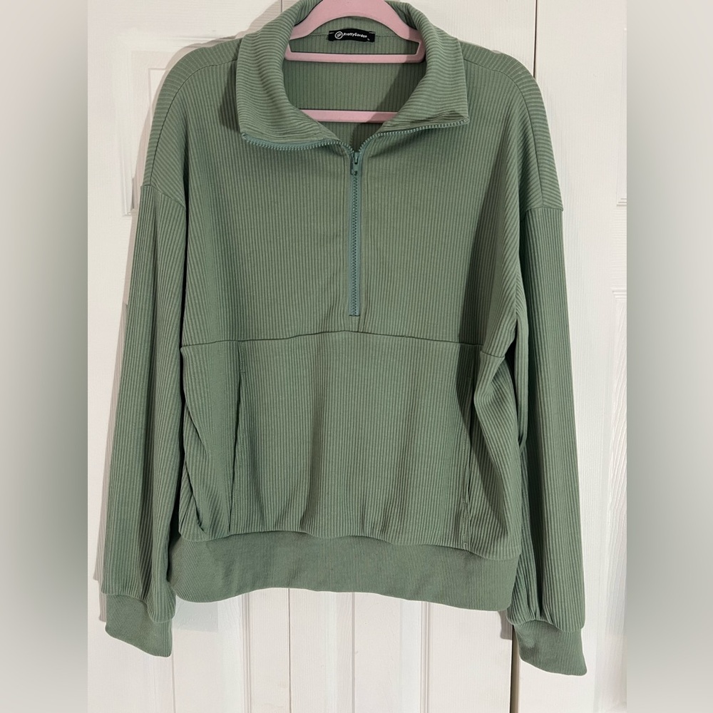 Green Quarter-Zip Pullover